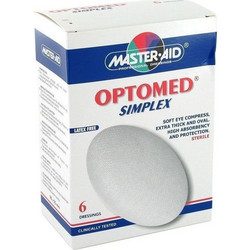 Master Aid Optomed Simplex Οφθαλμικά Επιθέματα Λευκά 60x52mm 6τμχ