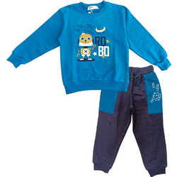 NEK Παιδικό Σετ Φόρμας Μαύρο Royal Blue 141824