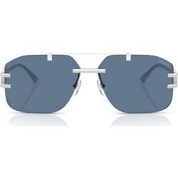 Versace VE2275 100080 Ανδρικά Γυαλιά Ηλίου Aviator Μεταλλικά Ασημί με Μαύρο Φακό
