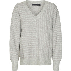 Vero Moda Γυναικείο Πουλόβερ με V Λαιμόκοψη Γκρι 10309599