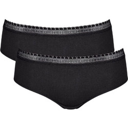 Sloggi Go Βαμβακερά Γυναικεία Μποξεράκια Μαύρα 2Pack 10213274-0004