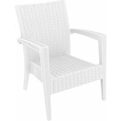 Siesta Pacific Πολυθρόνα Κήπου Rattan Λευκή 01-00-0687