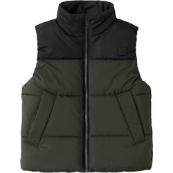Name It Αμάνικο Παιδικό Μπουφάν Χειμωνιάτικο Puffer Χακί Μαύρο 13231764