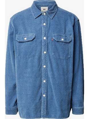 Levi's Ανδρικό Πουκάμισο Κοτλέ Μακρυμάνικο Κανονική Γραμμή Overshirt Μπλε 19573-0244