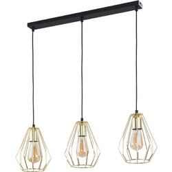 TK Lighting Brylant Κρεμαστό Φωτιστικό Οροφής Τρίφωτο Χρυσό 2789