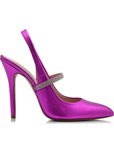 Bilero Γόβες Slingback με Τακούνι Στιλέτο με Στρας Μωβ 527343