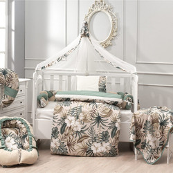 Abo Tropical Leaves Σετ Κούνιας Mint Green 3τμχ