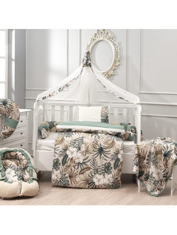 Abo Tropical Leaves Σετ Κούνιας Mint Green 3τμχ