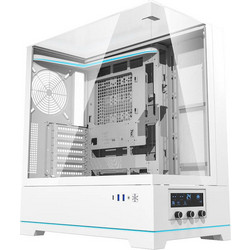 Darkflash DY450 White Midi Tower Κουτί Υπολογιστή RGB με Πλαϊνό Παράθυρο