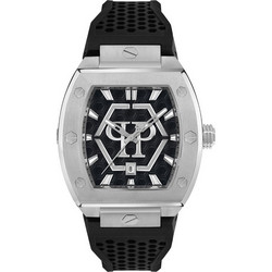 Philipp Plein The Hexagon Ανδρικό Ρολόι με Μαύρο Καουτσούκ Λουράκι PWPUA0524