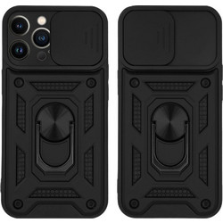 Sonique Ring Armor CamPro Back Cover Black (iPhone 13 Pro)