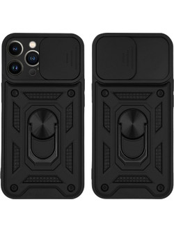 Sonique Ring Armor CamPro Back Cover Black (iPhone 13 Pro)