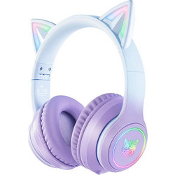 Onikuma B90 Ασύρματα Bluetooth Παιδικά Ακουστικά Over Ear Μωβ