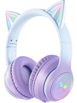 Onikuma B90 Ασύρματα Bluetooth Παιδικά Ακουστικά Over Ear Μωβ