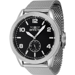 Invicta Vintage Ανδρικό Ρολόι με Ασημί Μεταλλικό Μπρασελέ 47134
