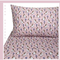 Astron Σετ Παιδικά Σεντόνια Μονά Βαμβακερά 170x260 Boho Unicorn Pink
