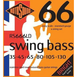 Rotosound RS666LD Swing Σετ 6 Χορδές Ηλεκτρικού Μπάσου Stainless Steel 35-130" Normal Tension