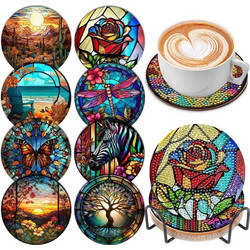 Coaster with Holder Καμβάς Diamond Painting Kit 8x8cm 006BD