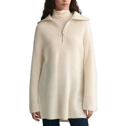 Gant Γυναικεία Πλεκτή Μπλούζα με Φερμουάρ Oversized Εκρού 3GW4805163