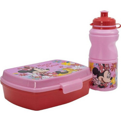 Stor Minnie Mouse Πλαστικό Παιδικό Σετ Δοχείο Φαγητού Ροζ Κόκκινο