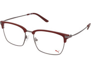 Puma PE0089O 004 Ανδρικός Σκελετός Γυαλιών Οράσεως Κοκάλινος Μεταλλικός Ασημί Κόκκινος