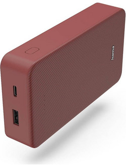 Hama Color 20 Power Bank 20000mAh 20W με Θύρα USB-A & Θύρα USB-C Red