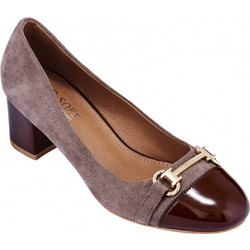 B-Soft Γόβες Suede με Χοντρό Χαμηλό Τακούνι Μπορντό 20121-11-BROWN