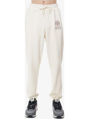 Franklin & Marshall Ανδρικό Παντελόνι Φόρμας Fleece με Λάστιχο Εκρού JM1004.000.2004P01-027