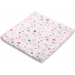 Sensillo Hearts Πάνα Αγκαλιάς Φανελένια Ροζ 80x70cm
