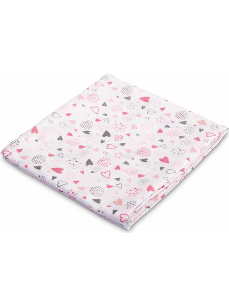 Sensillo Hearts Πάνα Αγκαλιάς Φανελένια Ροζ 80x70cm