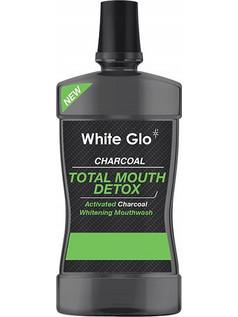 White Glo Charcoal Total Mouth Detox Στοματικό Διάλυμα για Λεύκανση 500ml