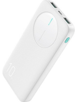 Joyroom JR-PBF12 Power Bank 10000mAh 12W με 2 Θύρες USB-A & Θύρα USB-C White