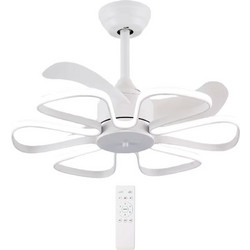 Powertech HLL-0173 Ανεμιστήρας Οροφής 55cm 96W με Φως & Τηλεχειριστήριο Λευκός