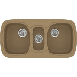Sanitec Classic 303 Επικαθήμενος Νεροχύτης Γρανίτη Ματ Metallic Coffee 96x51cm