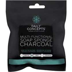 Daily Concepts Multi-Functional Soap Sponge Charcoal Σφουγγάρι Μπάνιου για Καθαρισμό & Απολέπιση
