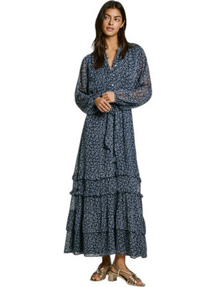 Pepe Jeans Midi Καθημερινό Φόρεμα Navy Μπλε PL953679-594