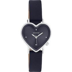 Oozoo Timepieces Γυναικείο Ρολόι με Μαύρο Δερμάτινο Λουράκι C11449