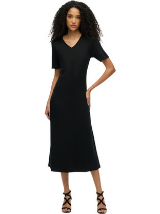 Superdry Midi Καλοκαιρινό Καθημερινό Φόρεμα Μαύρο W8011858A-02A