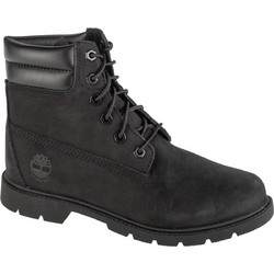 Timberland Linden Woods WP 6'' Γυναικεία Αρβυλάκια Δερμάτινα Μαύρα με Χοντρό Χαμηλό Τακούνι TB1A156S001