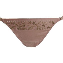 John Galliano Σατέν Γυναικείο String με Δαντέλα Ροζ 224G-PINK