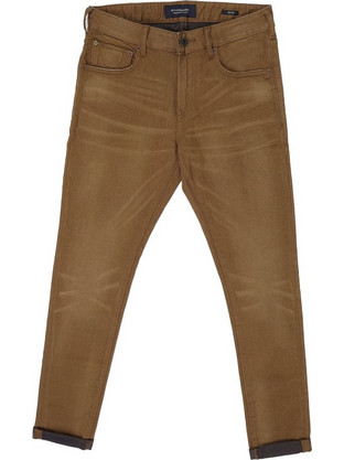 Scotch & Soda Ανδρικό Τζιν Παντελόνι Ελαστικό Slim Εφαρμογή Καφέ 137585-1341