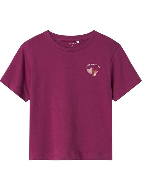 Name It Παιδικό T-Shirt Κοντομάνικο Μπορντό 1323804519
