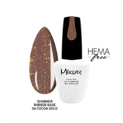 Mixcoco 06 Cocoa Gold Rubber Base Ημιμόνιμο Βερνίκι Νυχιών 15ml