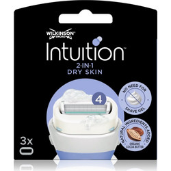 Wilkinson Sword Intuition Dry Skin Ανταλλακτικές Λεπίδες για Γυναικεία Ξυραφάκια με 4 Λεπίδες & Λιπαντική Ταινία 3τμχ
