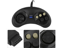 Sega Mega Drive Wired Controller Black