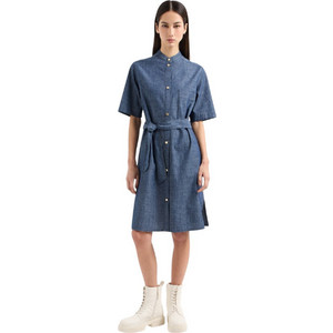 Armani Exchange Mini Καλοκαιρινό Καθημερινό Φόρεμα Σεμιζιέ Τζιν Navy Μπλε XW000573AF12895MB002