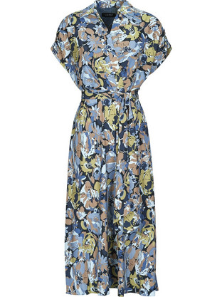 Lauren Ralph Lauren Midi Καλοκαιρινό Καθημερινό Φόρεμα Κρουαζέ Μπλε 250963461