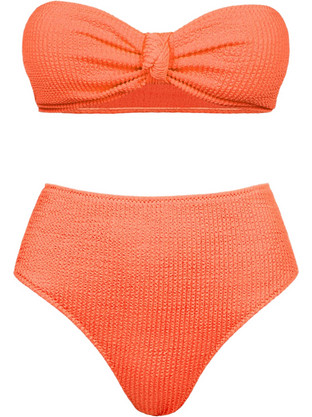 Rock Club Bikini Set Strapless Ψηλόμεσο Κοραλί BP-5003