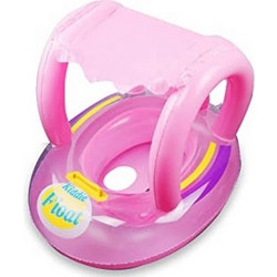 Βρεφικό Σωσίβιο Swimtrainer 65cm με Σκίαστρο για 3+ Ετών Ροζ 639778