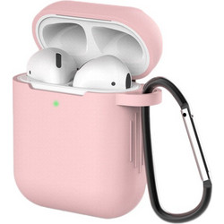 Hurtel Θήκη Σιλικόνης με Γάντζο για Apple AirPods 1 / 2 Ροζ